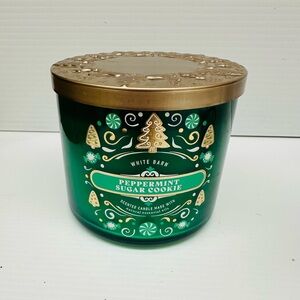 Bath & Body Works White Barn Peppermint Sugar Cookie Candle 3-Wick 14.5 oz DEC